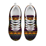 Native Tribal Indian Pattern Print White Sneakers