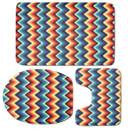 Native Tribal Inspired Pattern Print 3 Piece Bath Mat Set