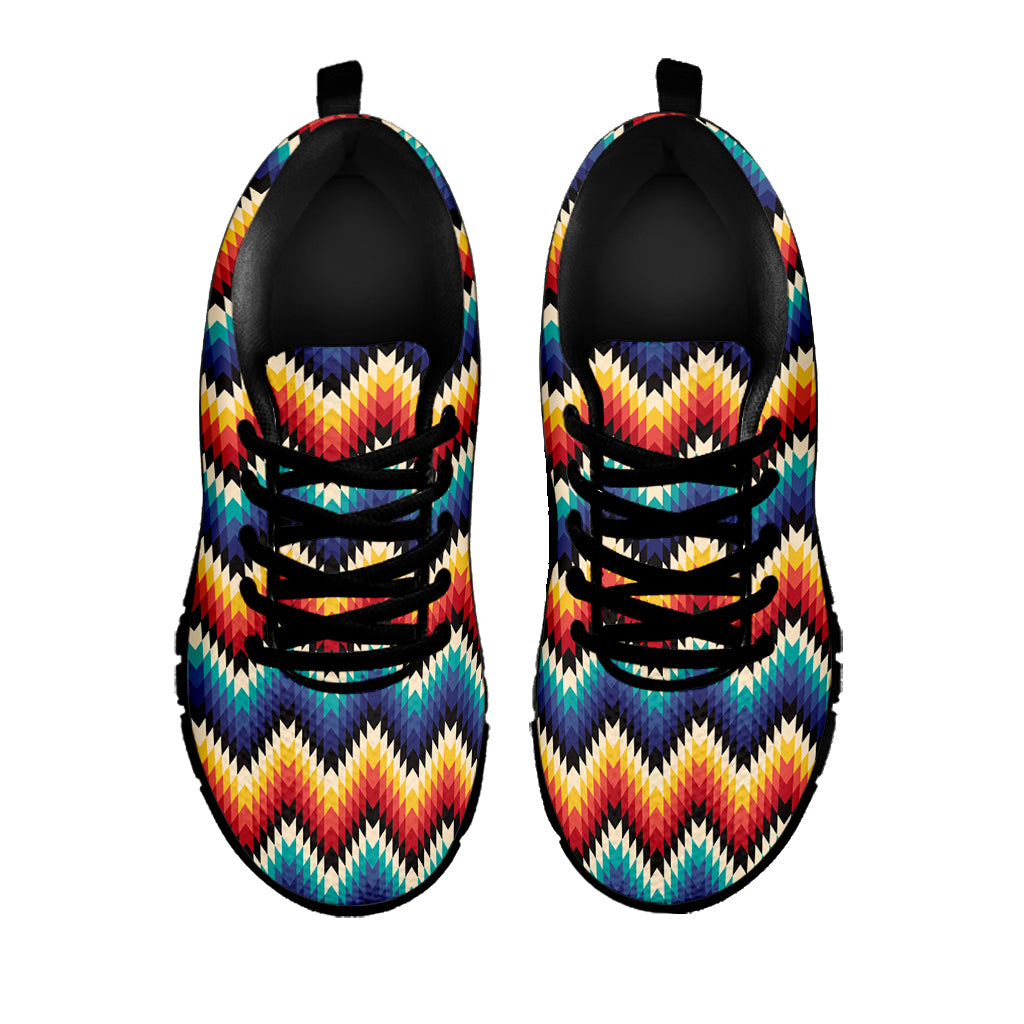 Native Tribal Inspired Pattern Print Black Sneakers