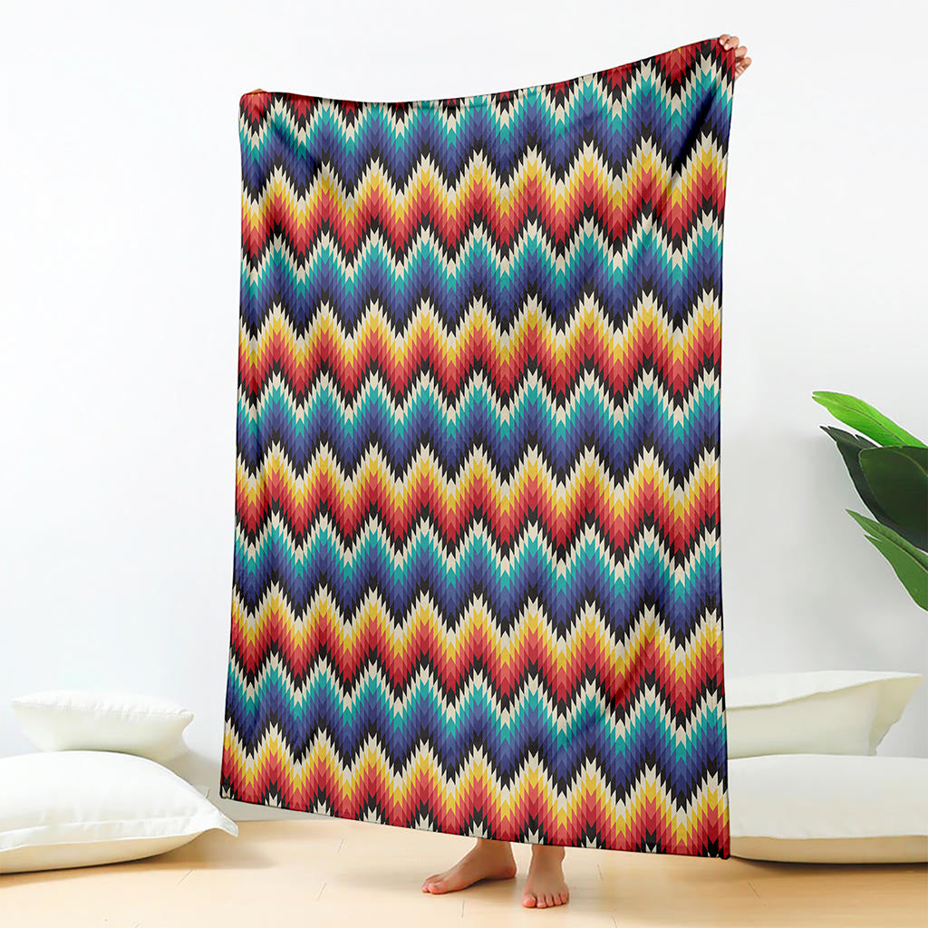 Native Tribal Inspired Pattern Print Blanket