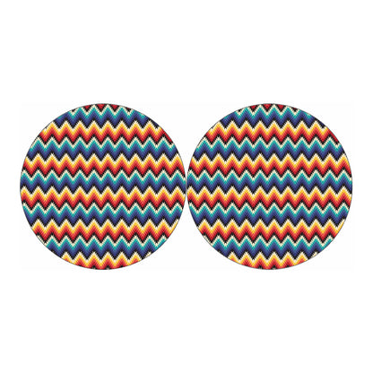 Native Tribal Inspired Pattern Print Car Coasters