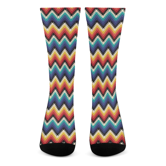Native Tribal Inspired Pattern Print Crew Socks