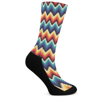 Native Tribal Inspired Pattern Print Crew Socks