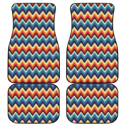 Native Tribal Inspired Pattern Print Front and Back Car Floor Mats