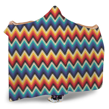 Native Tribal Inspired Pattern Print Hooded Blanket
