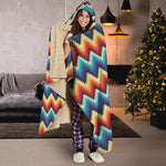 Native Tribal Inspired Pattern Print Hooded Blanket