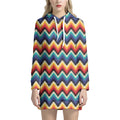 Native Tribal Inspired Pattern Print Pullover Hoodie Dress