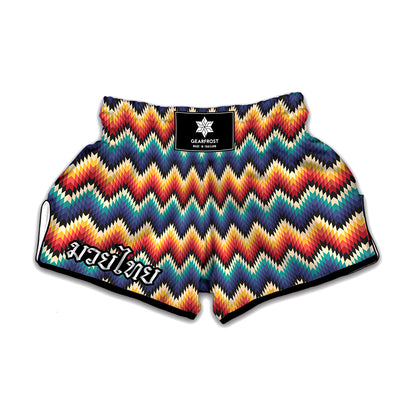 Native Tribal Inspired Pattern Print Muay Thai Boxing Shorts