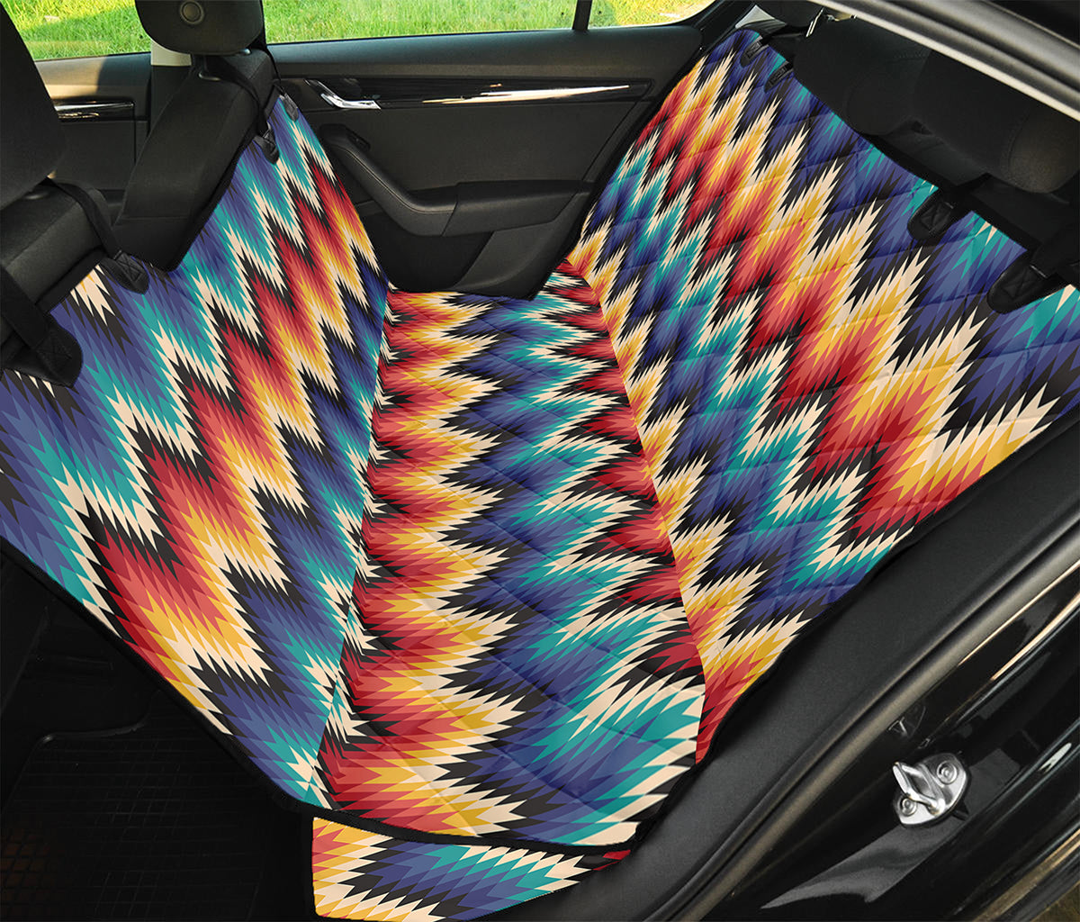Native Tribal Inspired Pattern Print Pet Car Back Seat Cover