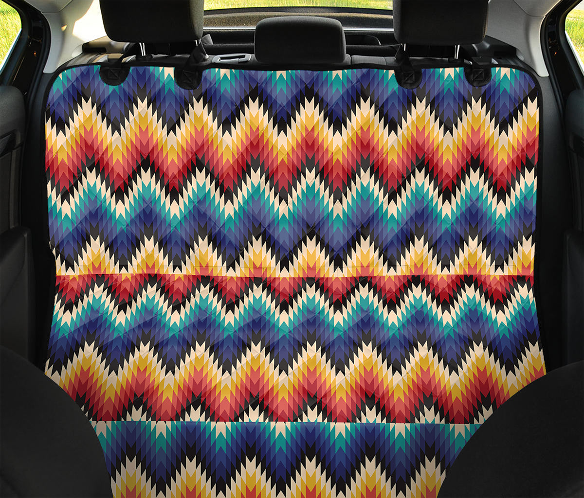 Native Tribal Inspired Pattern Print Pet Car Back Seat Cover