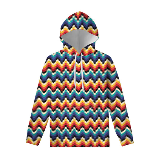 Native Tribal Inspired Pattern Print Pullover Hoodie