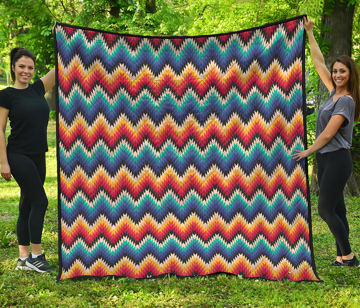 Native Tribal Inspired Pattern Print Quilt