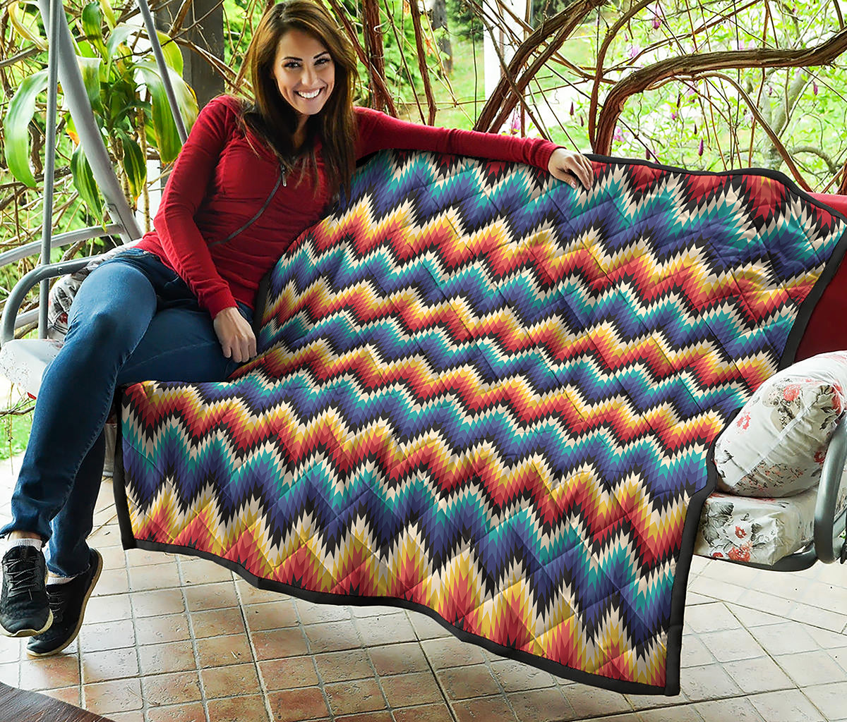 Native Tribal Inspired Pattern Print Quilt