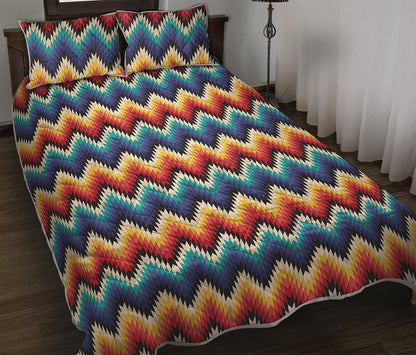 Native Tribal Inspired Pattern Print Quilt Bed Set
