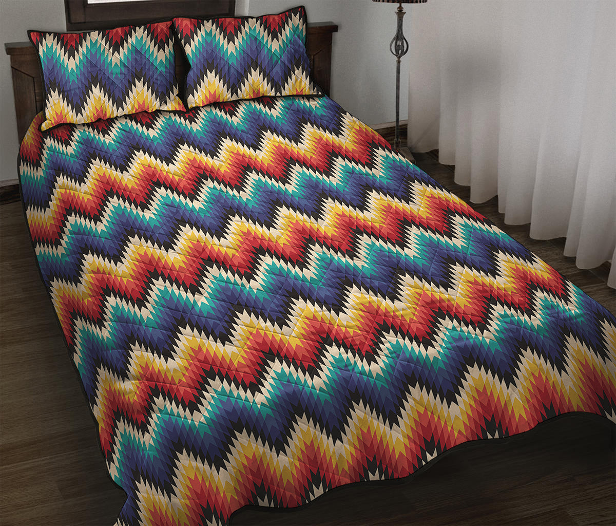 Native Tribal Inspired Pattern Print Quilt Bed Set