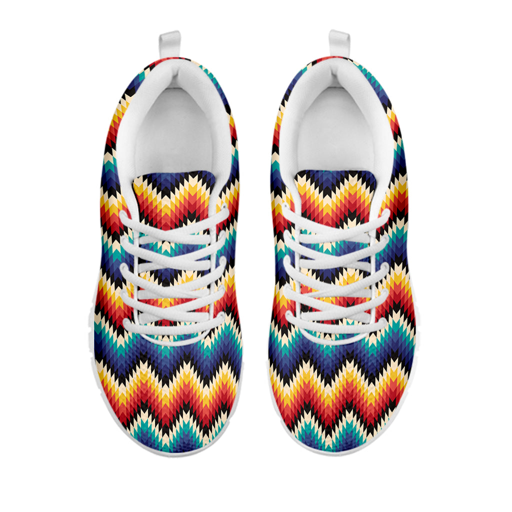 Native Tribal Inspired Pattern Print White Sneakers