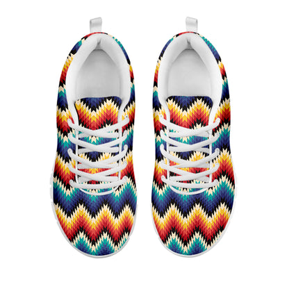 Native Tribal Inspired Pattern Print White Sneakers