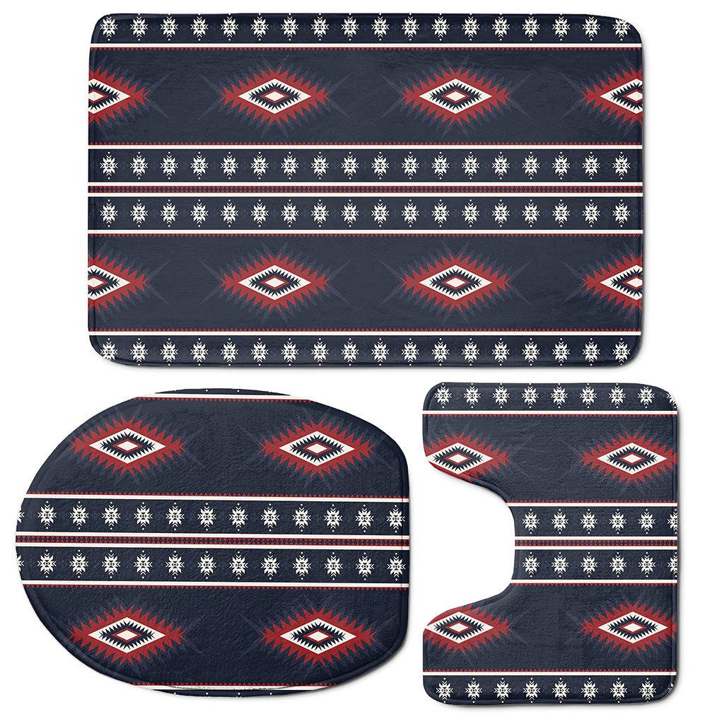 Native Tribal Navajo Pattern Print 3 Piece Bath Mat Set