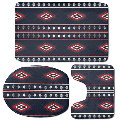 Native Tribal Navajo Pattern Print 3 Piece Bath Mat Set