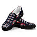 Native Tribal Navajo Pattern Print Black Slip On Sneakers