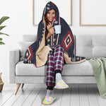 Native Tribal Navajo Pattern Print Hooded Blanket