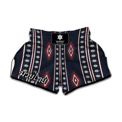 Native Tribal Navajo Pattern Print Muay Thai Boxing Shorts