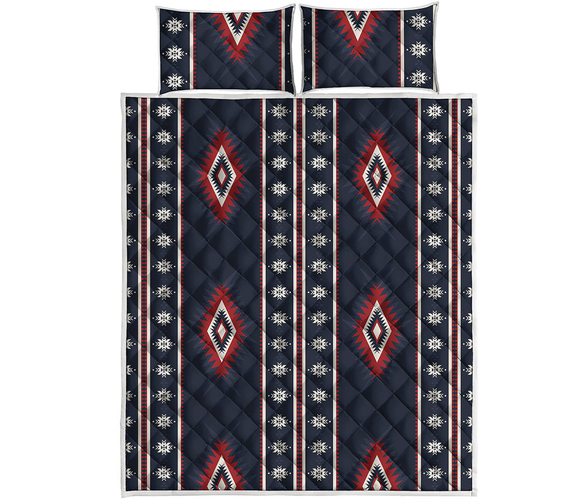 Native Tribal Navajo Pattern Print Quilt Bed Set