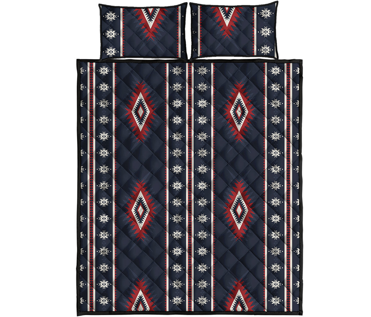 Native Tribal Navajo Pattern Print Quilt Bed Set