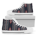 Native Tribal Navajo Pattern Print White High Top Sneakers