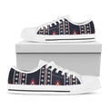 Native Tribal Navajo Pattern Print White Low Top Sneakers