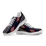 Native Tribal Navajo Pattern Print White Sneakers