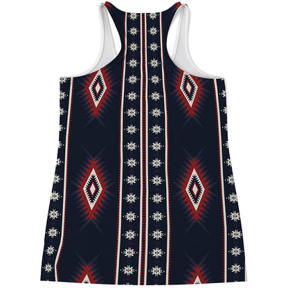 Native Tribal Navajo Pattern Print Women's Racerback Tank Top