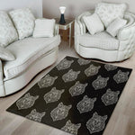 Native Tribal Wolf Pattern Print Area Rug