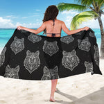 Native Tribal Wolf Pattern Print Beach Sarong Wrap