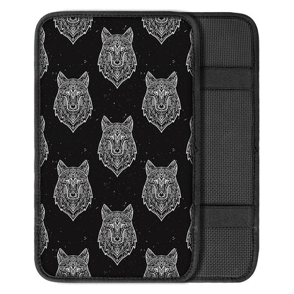 Native Tribal Wolf Pattern Print Car Center Console Cover