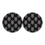 Native Tribal Wolf Pattern Print Car Coasters