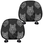 Native Tribal Wolf Pattern Print Car Headrest Covers