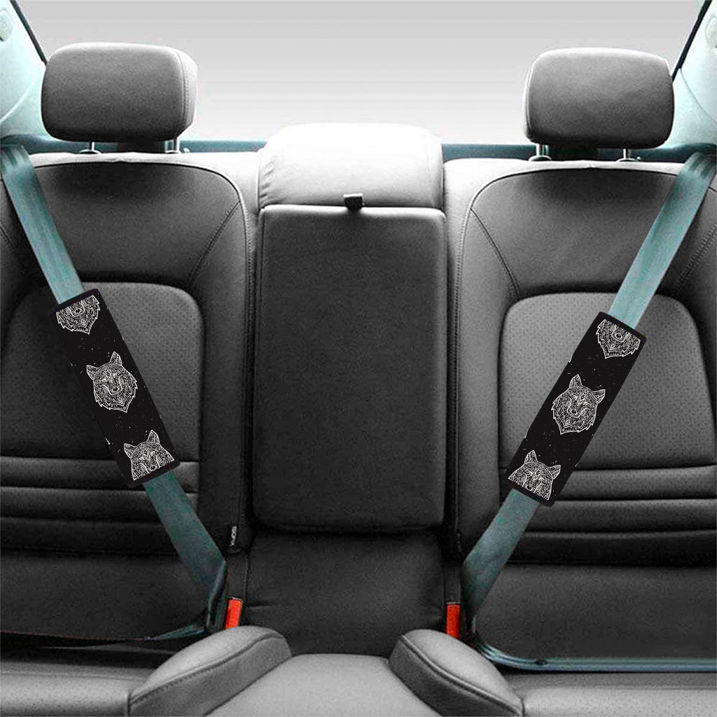 Native Tribal Wolf Pattern Print Car Seat Belt Covers