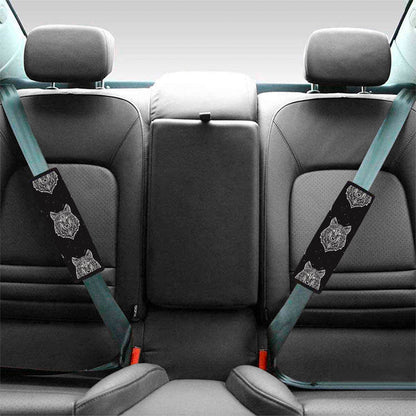 Native Tribal Wolf Pattern Print Car Seat Belt Covers