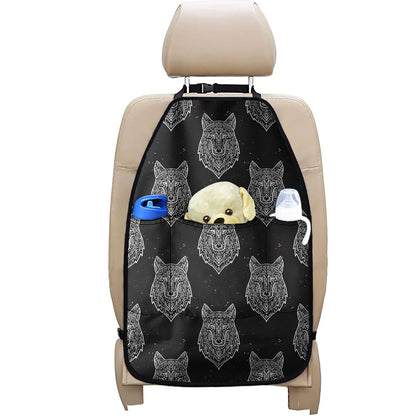 Native Tribal Wolf Pattern Print Car Seat Organizers