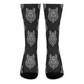 Native Tribal Wolf Pattern Print Crew Socks