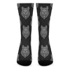 Native Tribal Wolf Pattern Print Crew Socks