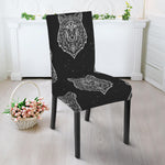 Native Tribal Wolf Pattern Print Dining Chair Slipcover