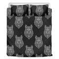 Native Tribal Wolf Pattern Print Duvet Cover Bedding Set