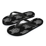 Native Tribal Wolf Pattern Print Flip Flops