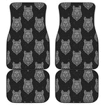 Native Tribal Wolf Pattern Print Front and Back Car Floor Mats