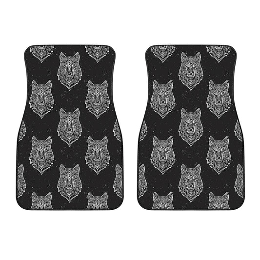 Native Tribal Wolf Pattern Print Front Car Floor Mats