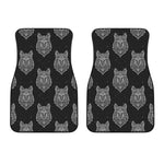 Native Tribal Wolf Pattern Print Front Car Floor Mats