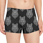 Native Tribal Wolf Pattern Print Men's Boxer Briefs