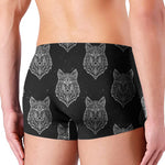 Native Tribal Wolf Pattern Print Men's Boxer Briefs